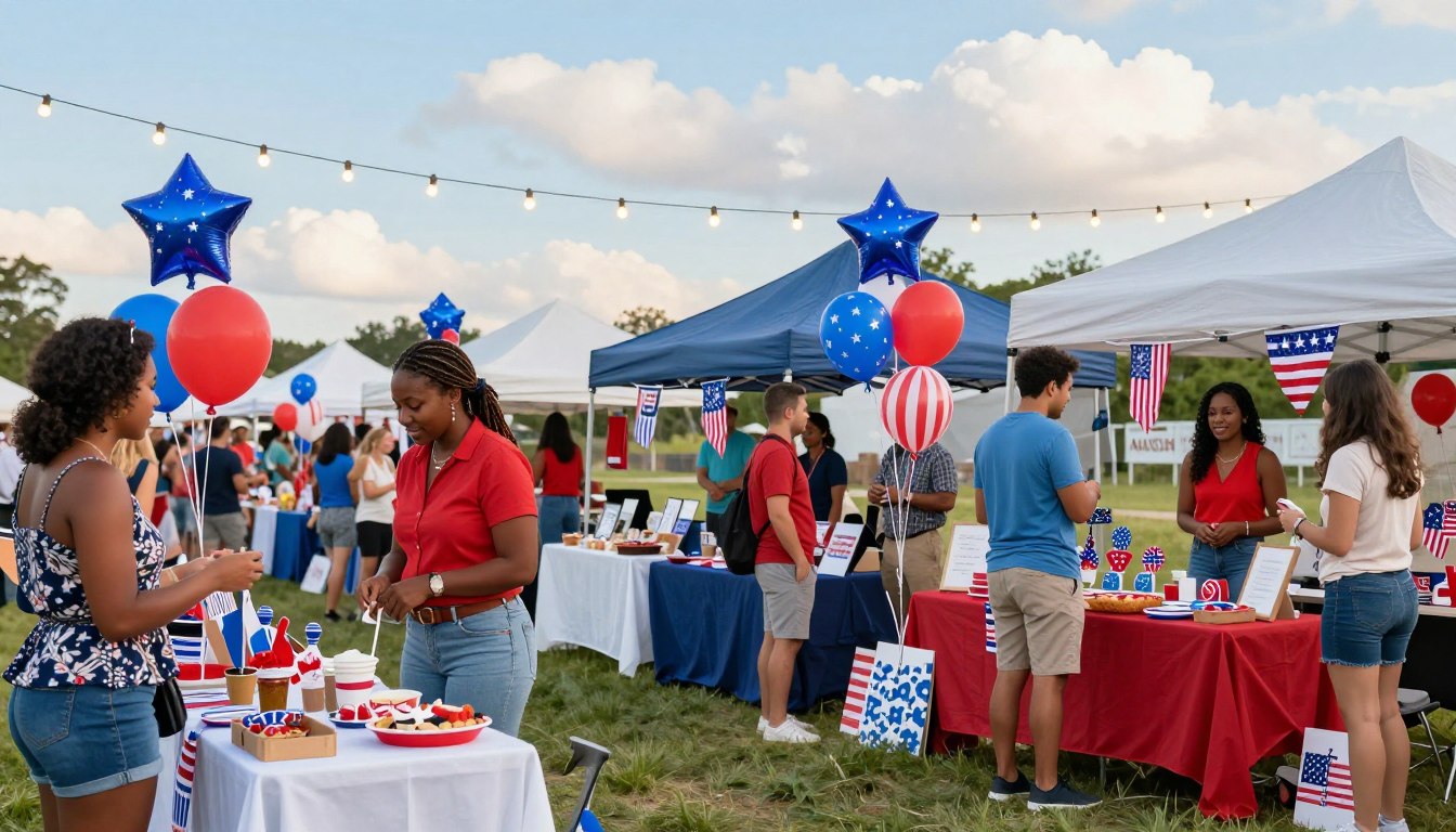 Patriotic visuals and seasonal merchandising that convert